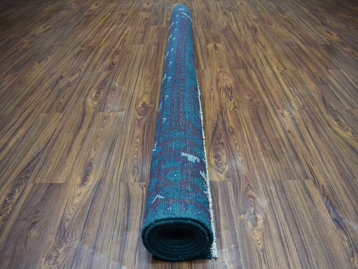 6'6" x 9'4" New Hand Knotted Green Wool Rectangle Oriental Rug - MOA10253354