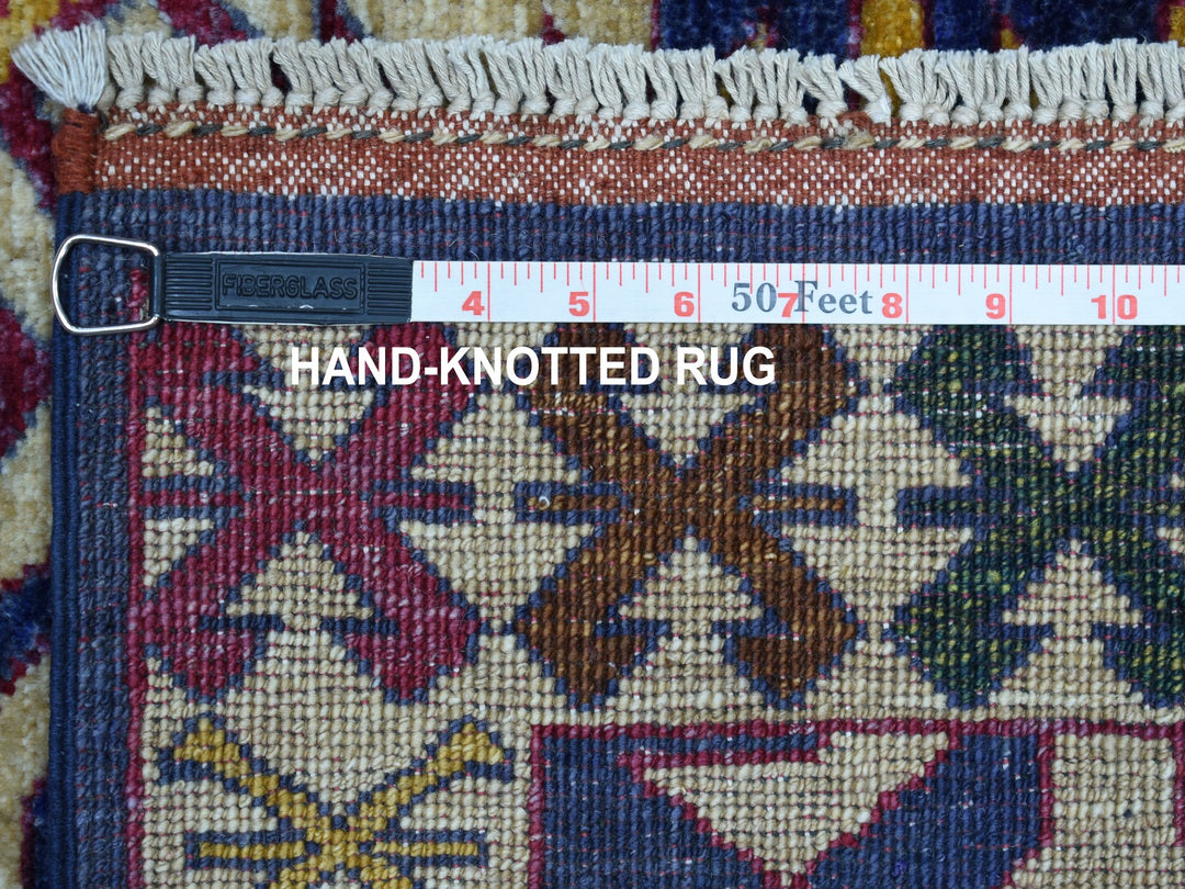 6'0" x 8'10" New Hand Knotted Blue Wool Rectangle Oriental Rug - MOA10253472