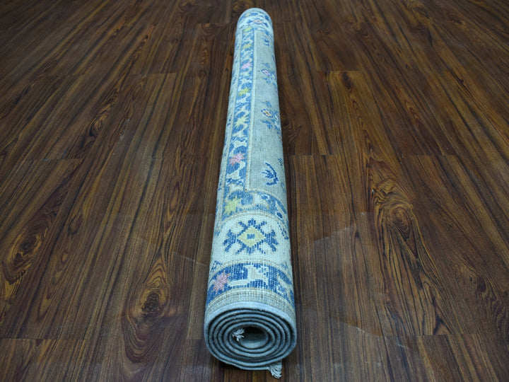 3'10" x 5'5" New Hand Knotted Grey Wool Rectangle Oriental Rug - MOA10253515
