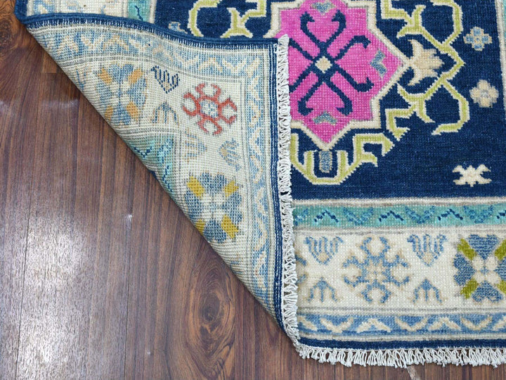 3'1" x 5'0" New Hand Knotted Blue Wool Rectangle Oriental Rug - MOA10253539
