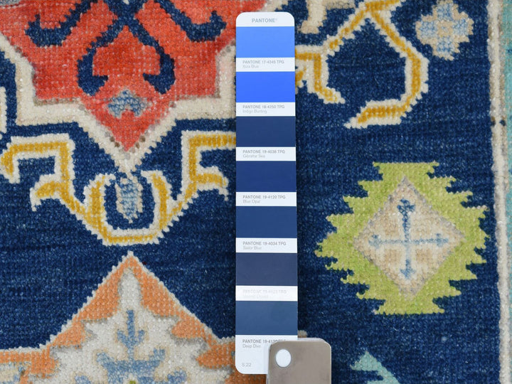 3'1" x 5'0" New Hand Knotted Blue Wool Rectangle Oriental Rug - MOA10253539