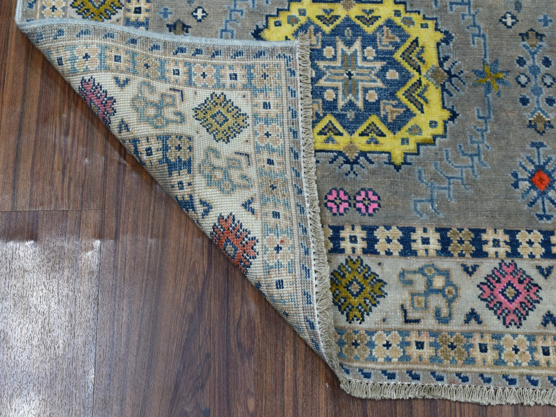 3'3" x 5'0" New Hand Knotted Grey Wool Rectangle Oriental Rug - MOA10253540