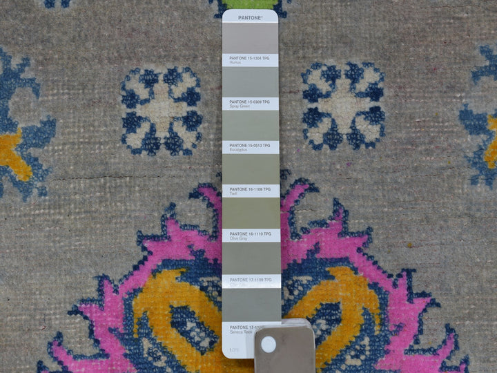 3'5" x 4'10" New Hand Knotted Grey Wool Rectangle Oriental Rug - MOA10253780