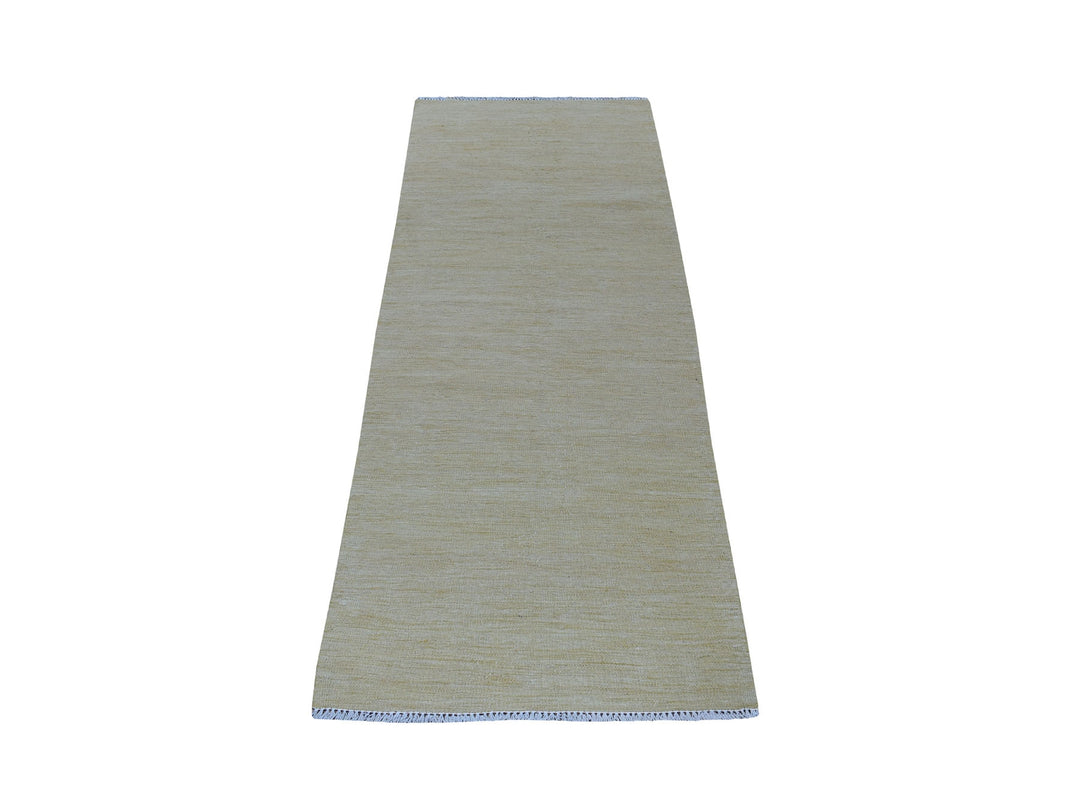 2'6" x 6'3" New Hand Woven Yellow Wool Runner Oriental Rug - MOA10253839