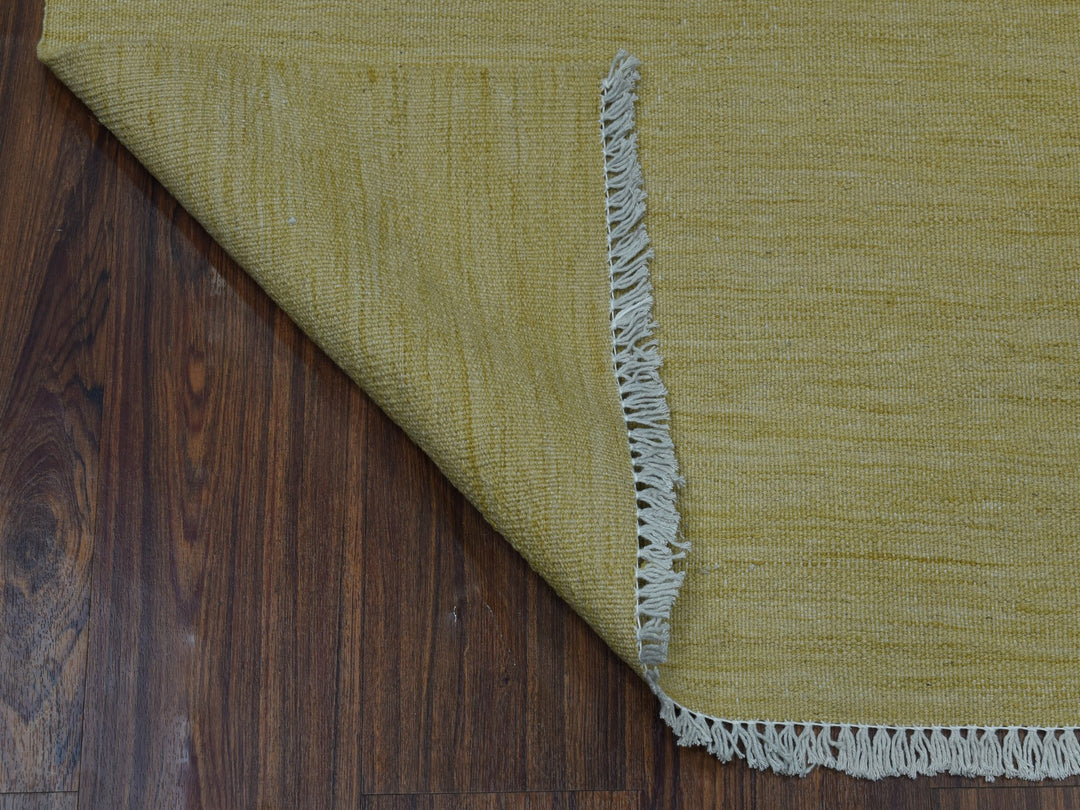 2'6" x 6'3" New Hand Woven Yellow Wool Runner Oriental Rug - MOA10253839