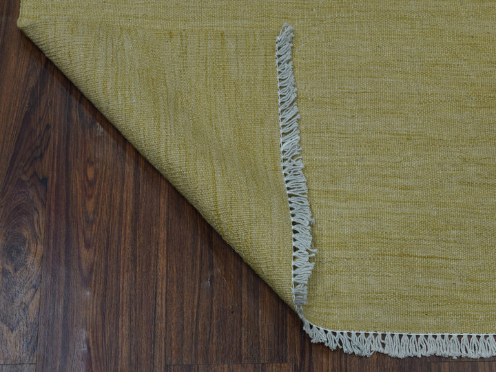 2'6" x 6'3" New Hand Woven Yellow Wool Runner Oriental Rug - MOA10253839