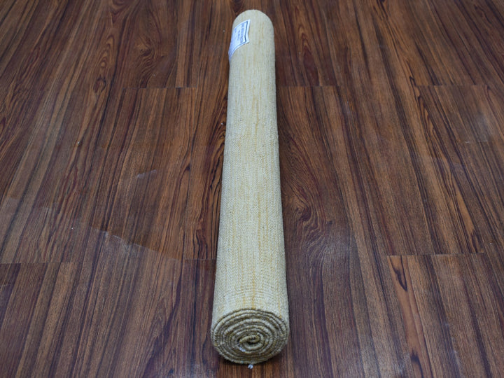 2'6" x 6'3" New Hand Woven Yellow Wool Runner Oriental Rug - MOA10253839