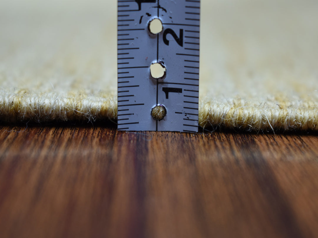 2'6" x 6'3" New Hand Woven Yellow Wool Runner Oriental Rug - MOA10253839