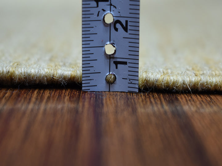 2'6" x 6'3" New Hand Woven Yellow Wool Runner Oriental Rug - MOA10253839