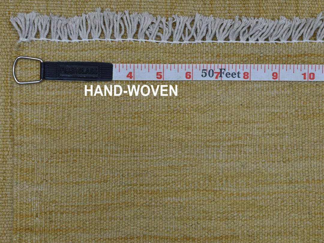 2'6" x 6'3" New Hand Woven Yellow Wool Runner Oriental Rug - MOA10253839