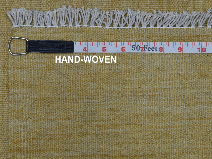 2'6" x 6'3" New Hand Woven Yellow Wool Runner Oriental Rug - MOA10253839