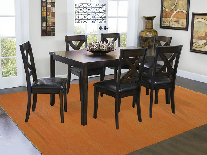 6'4" x 9'9" New Hand Woven Orange Wool Rectangle Oriental Rug - MOA10253847