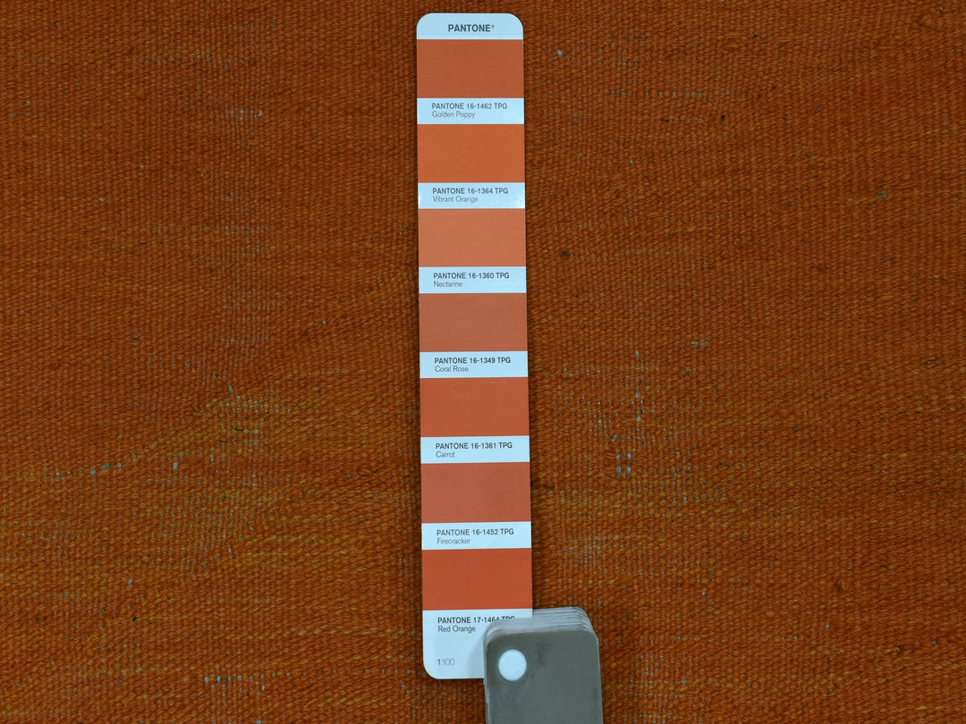 6'4" x 9'9" New Hand Woven Orange Wool Rectangle Oriental Rug - MOA10253847