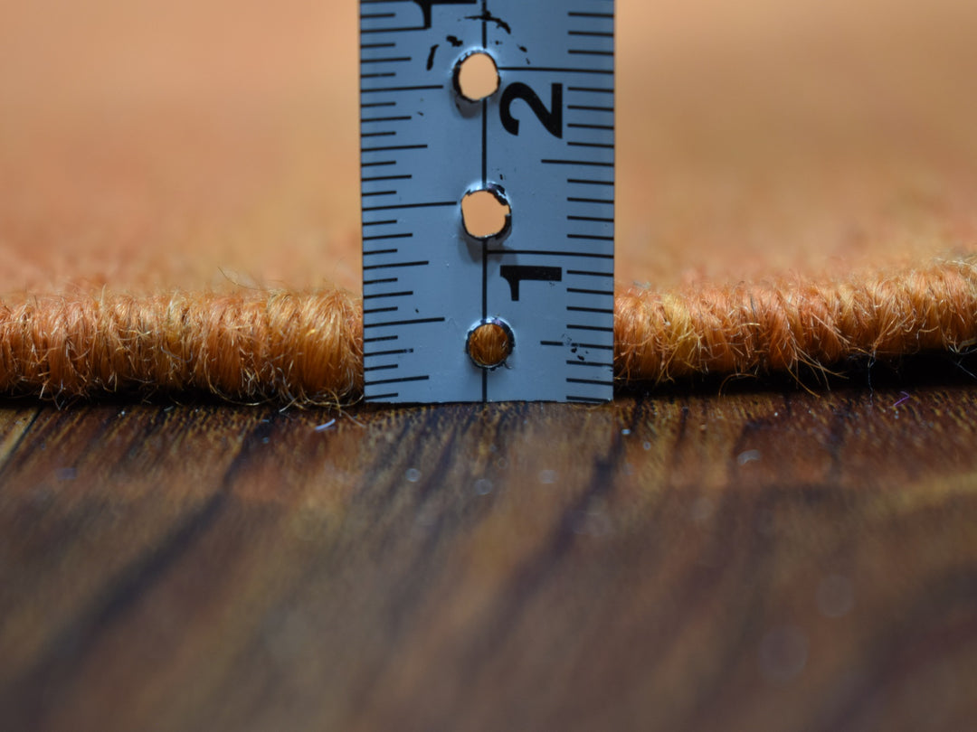 6'4" x 9'9" New Hand Woven Orange Wool Rectangle Oriental Rug - MOA10253847