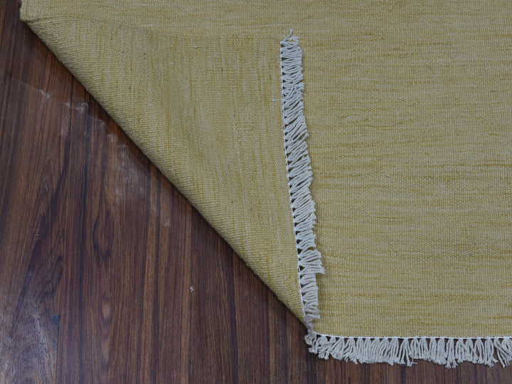 2'6" x 6'7" New Hand Woven Yellow Wool Runner Oriental Rug - MOA10253851