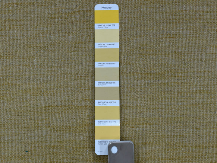 2'6" x 6'7" New Hand Woven Yellow Wool Runner Oriental Rug - MOA10253851