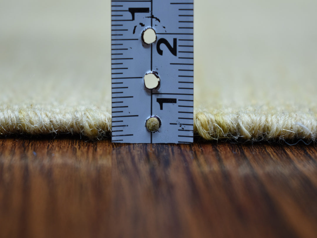 2'6" x 6'7" New Hand Woven Yellow Wool Runner Oriental Rug - MOA10253851