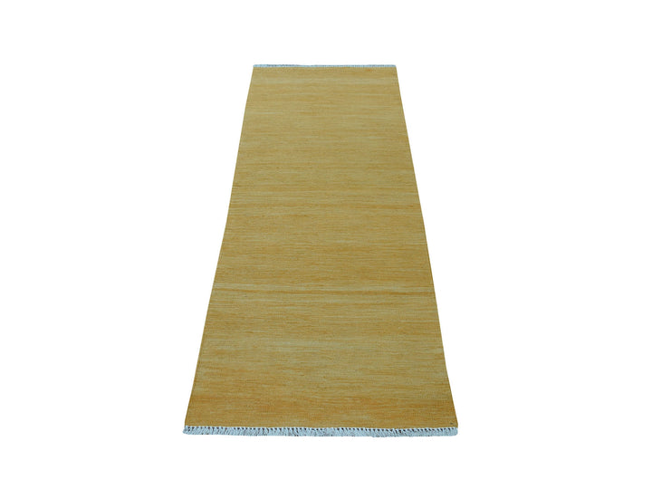 2'4" x 6'3" New Hand Woven Yellow Wool Runner Oriental Rug - MOA10253853