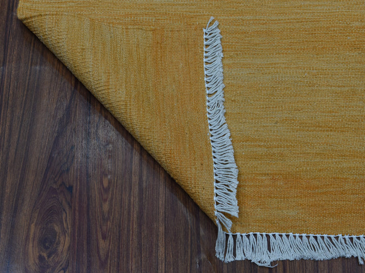 2'4" x 6'3" New Hand Woven Yellow Wool Runner Oriental Rug - MOA10253853