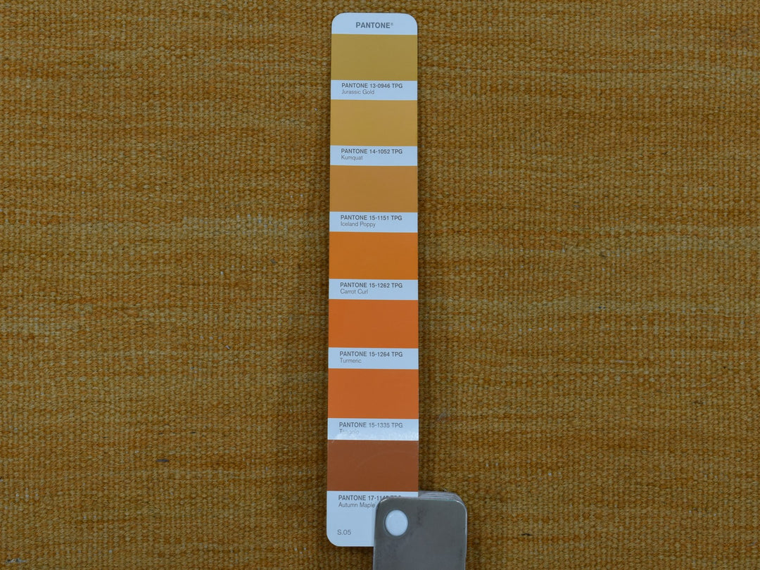 2'4" x 6'3" New Hand Woven Yellow Wool Runner Oriental Rug - MOA10253853