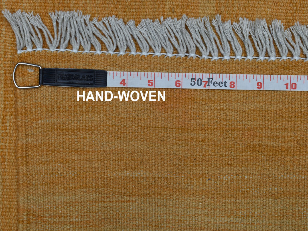 2'4" x 6'3" New Hand Woven Yellow Wool Runner Oriental Rug - MOA10253853