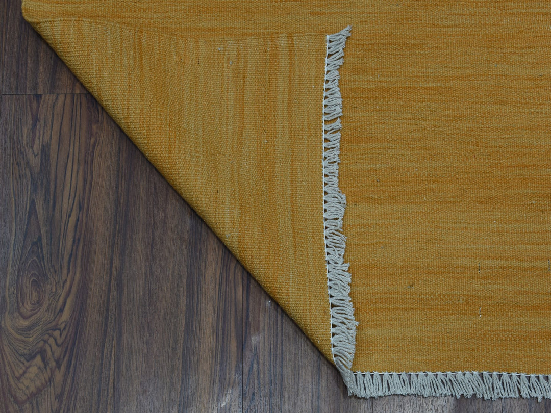 2'4" x 6'4" New Hand Woven Yellow Wool Runner Oriental Rug - MOA10253855