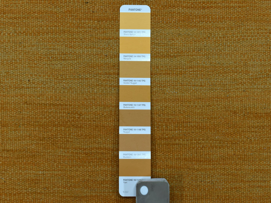 2'4" x 6'4" New Hand Woven Yellow Wool Runner Oriental Rug - MOA10253855