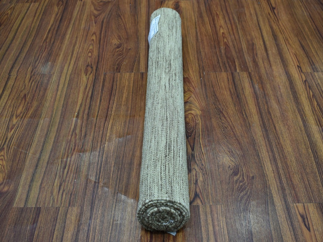 2'4" x 6'4" New Hand Woven Grey Wool Runner Oriental Rug - MOA10253856