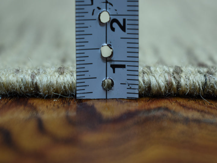 2'4" x 6'4" New Hand Woven Grey Wool Runner Oriental Rug - MOA10253856