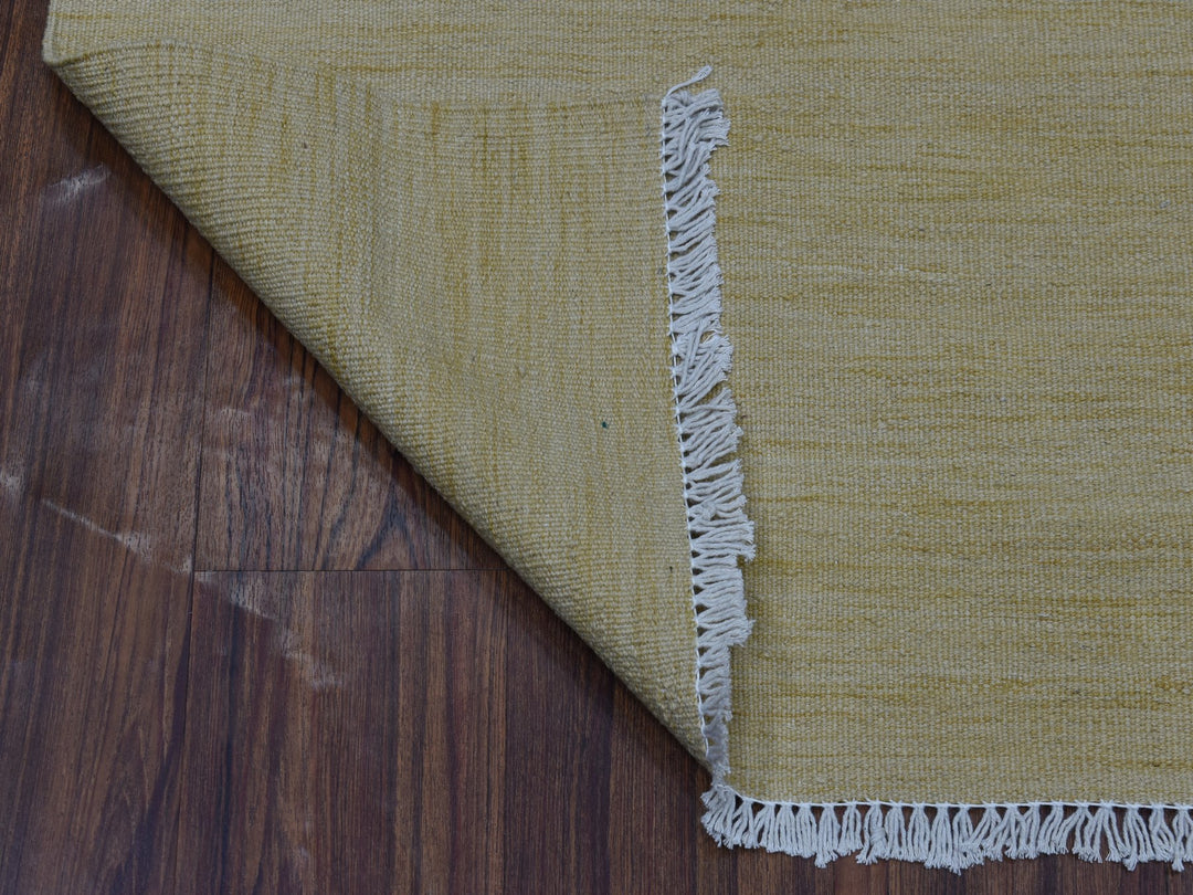 2'5" x 6'3" New Hand Woven Yellow Wool Runner Oriental Rug - MOA10253858