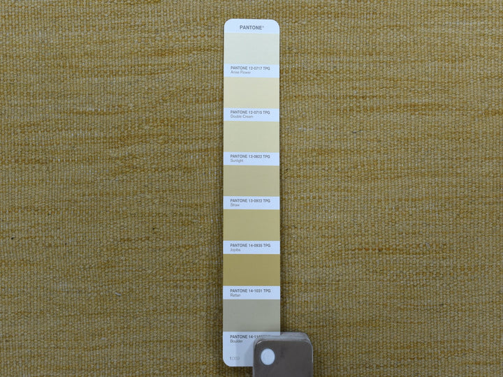 2'5" x 6'3" New Hand Woven Yellow Wool Runner Oriental Rug - MOA10253858