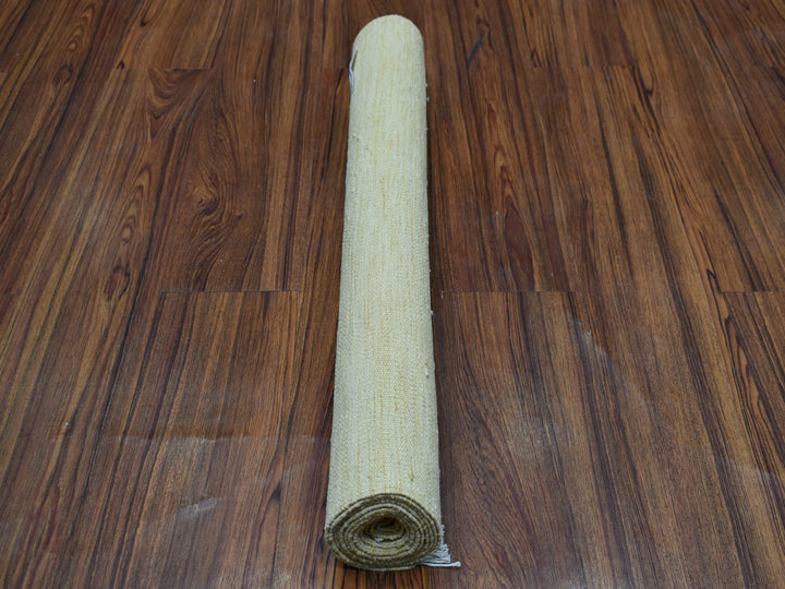 2'5" x 6'3" New Hand Woven Yellow Wool Runner Oriental Rug - MOA10253858