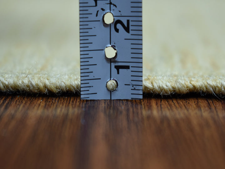 2'5" x 6'3" New Hand Woven Yellow Wool Runner Oriental Rug - MOA10253858