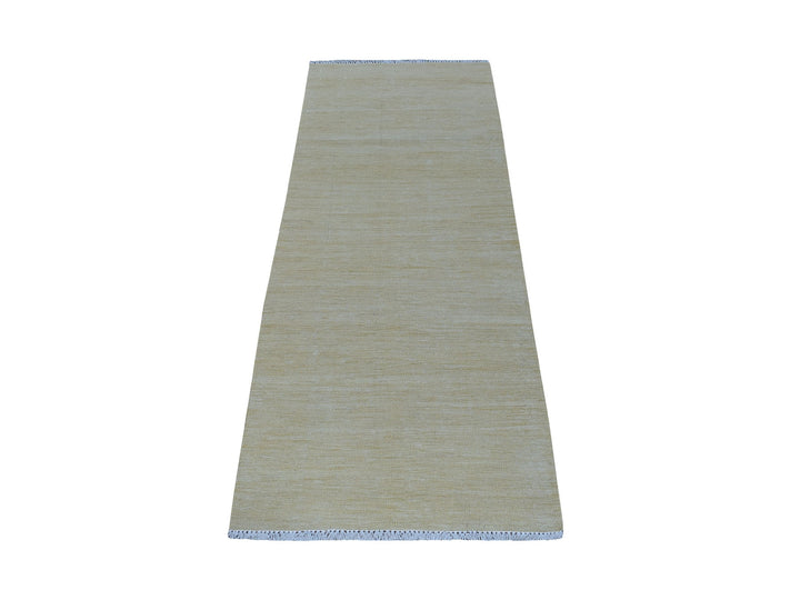 2'2" x 6'2" New Hand Woven Beige Wool Runner Oriental Rug - MOA10253860