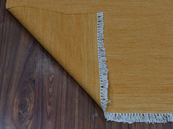 2'4" x 6'4" New Hand Woven Yellow Wool Runner Oriental Rug - MOA10253861