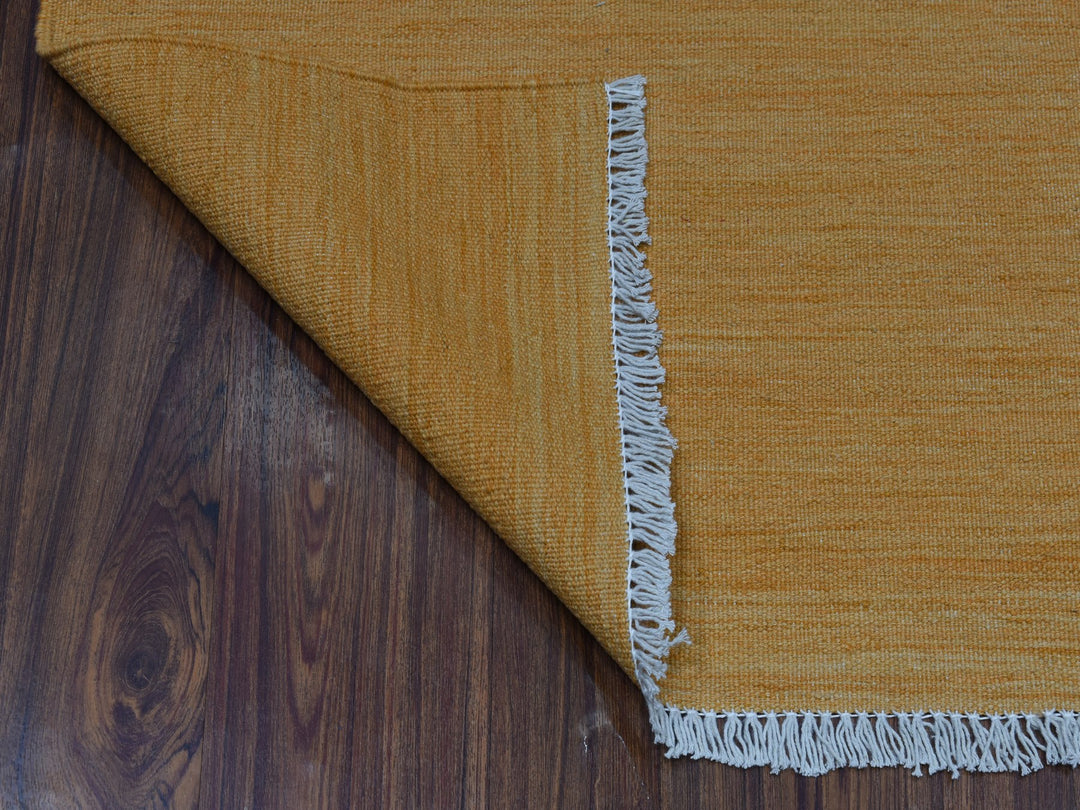 2'4" x 6'4" New Hand Woven Yellow Wool Runner Oriental Rug - MOA10253861