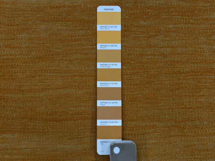 2'4" x 6'4" New Hand Woven Yellow Wool Runner Oriental Rug - MOA10253861