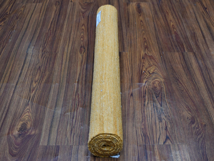 2'4" x 6'4" New Hand Woven Yellow Wool Runner Oriental Rug - MOA10253861