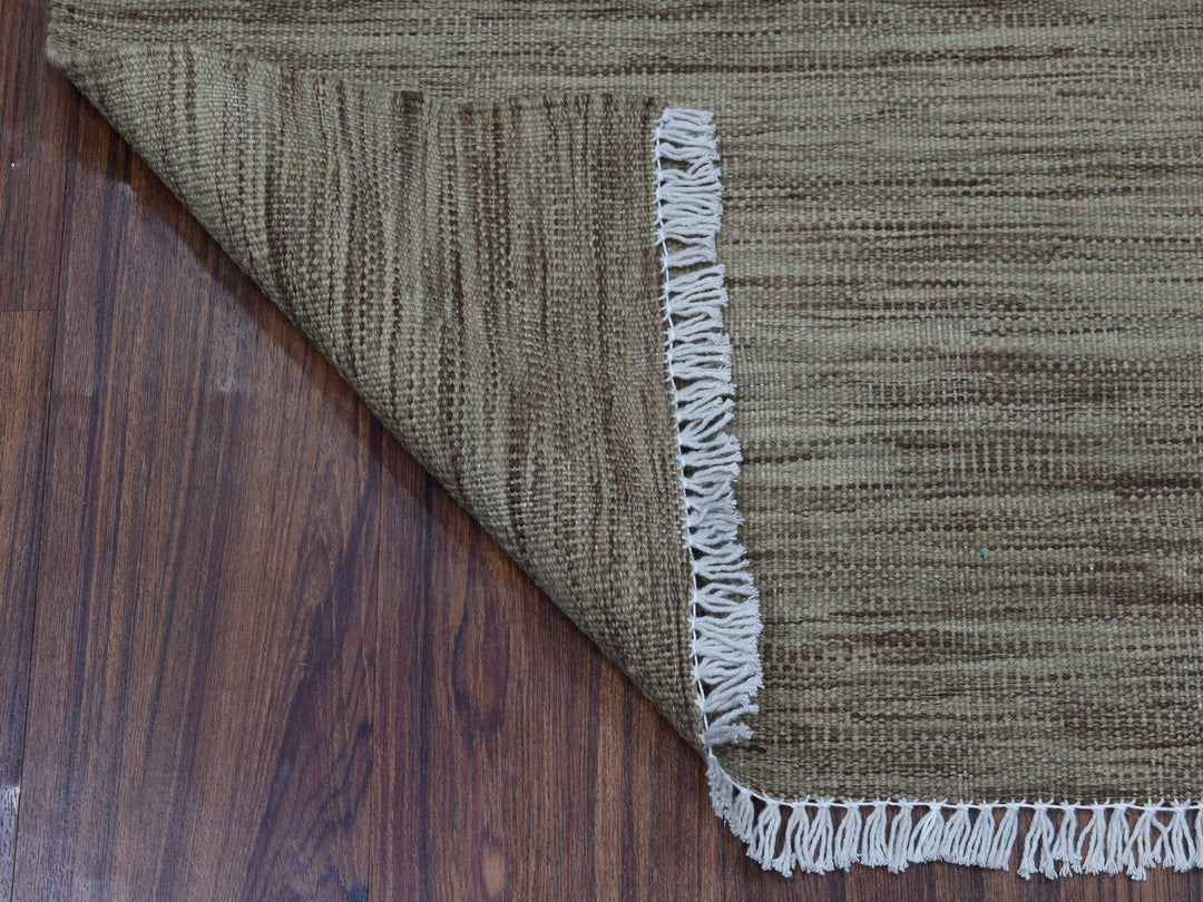 2'4" x 6'3" New Hand Woven Grey Wool Runner Oriental Rug - MOA10253862