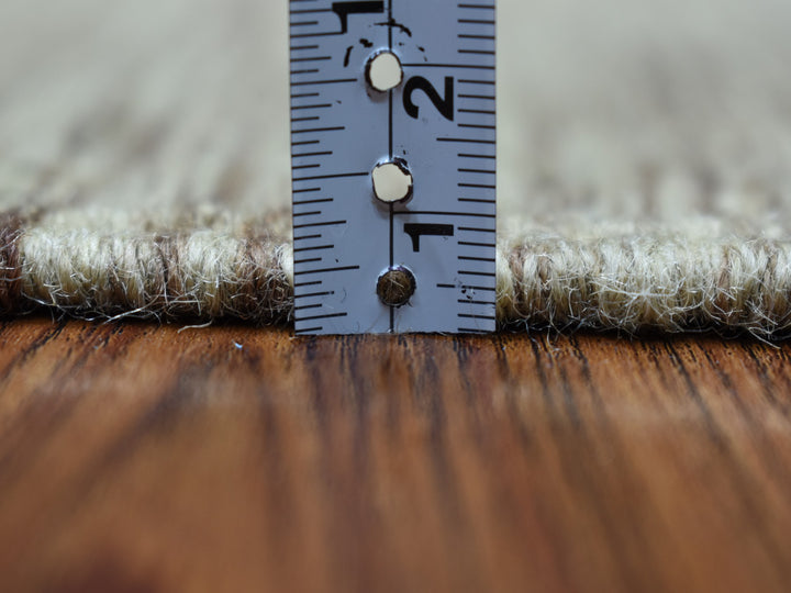 2'4" x 6'3" New Hand Woven Grey Wool Runner Oriental Rug - MOA10253862