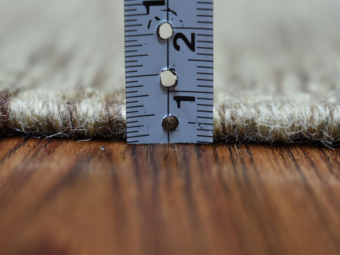 2'4" x 6'3" New Hand Woven Grey Wool Runner Oriental Rug - MOA10253862