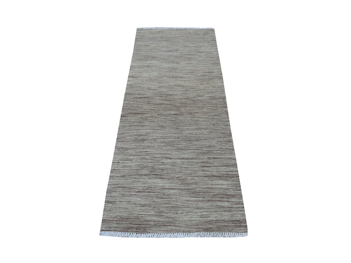 2'6" x 6'5" New Hand Woven Brown Wool Runner Oriental Rug - MOA10253866