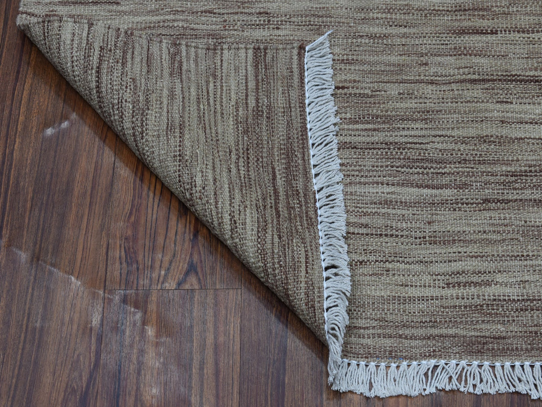 2'6" x 6'5" New Hand Woven Brown Wool Runner Oriental Rug - MOA10253866