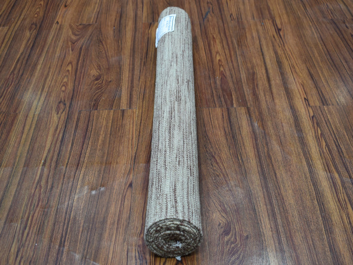 2'6" x 6'5" New Hand Woven Brown Wool Runner Oriental Rug - MOA10253866