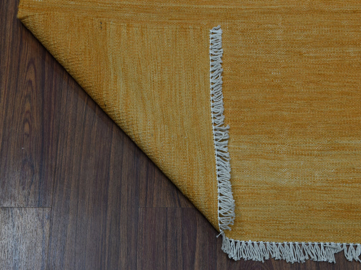 2'6" x 6'8" New Hand Woven Yellow Wool Runner Oriental Rug - MOA10253867