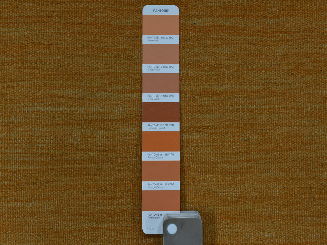 2'6" x 6'8" New Hand Woven Yellow Wool Runner Oriental Rug - MOA10253867