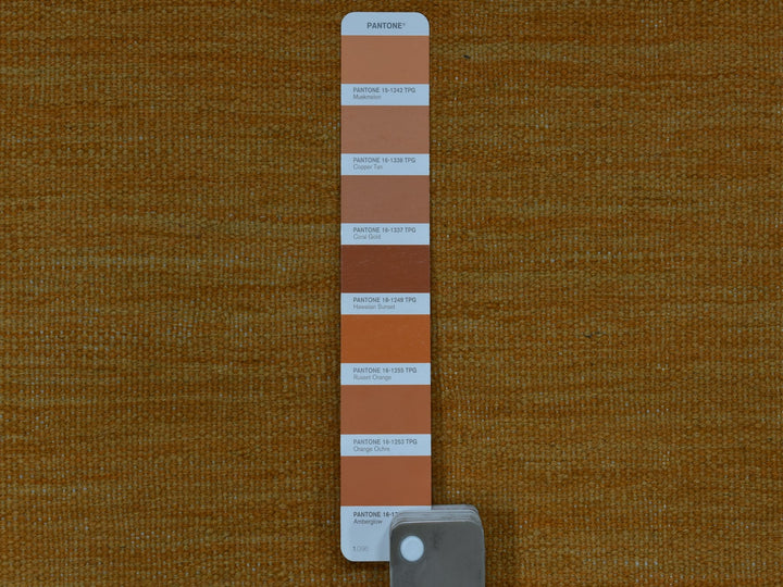 2'6" x 6'8" New Hand Woven Yellow Wool Runner Oriental Rug - MOA10253867