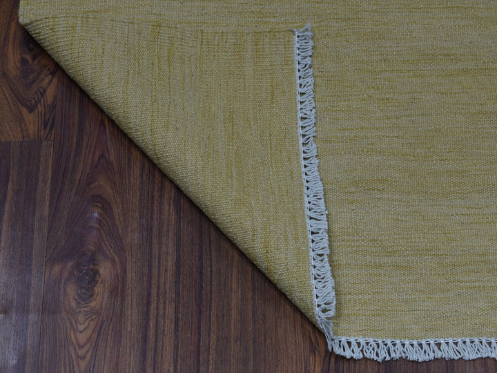 2'6" x 6'3" New Hand Woven Yellow Wool Runner Oriental Rug - MOA10253870