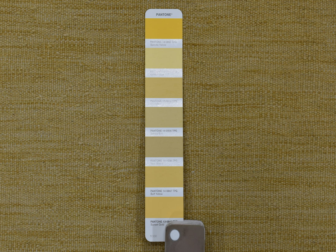 2'6" x 6'3" New Hand Woven Yellow Wool Runner Oriental Rug - MOA10253870