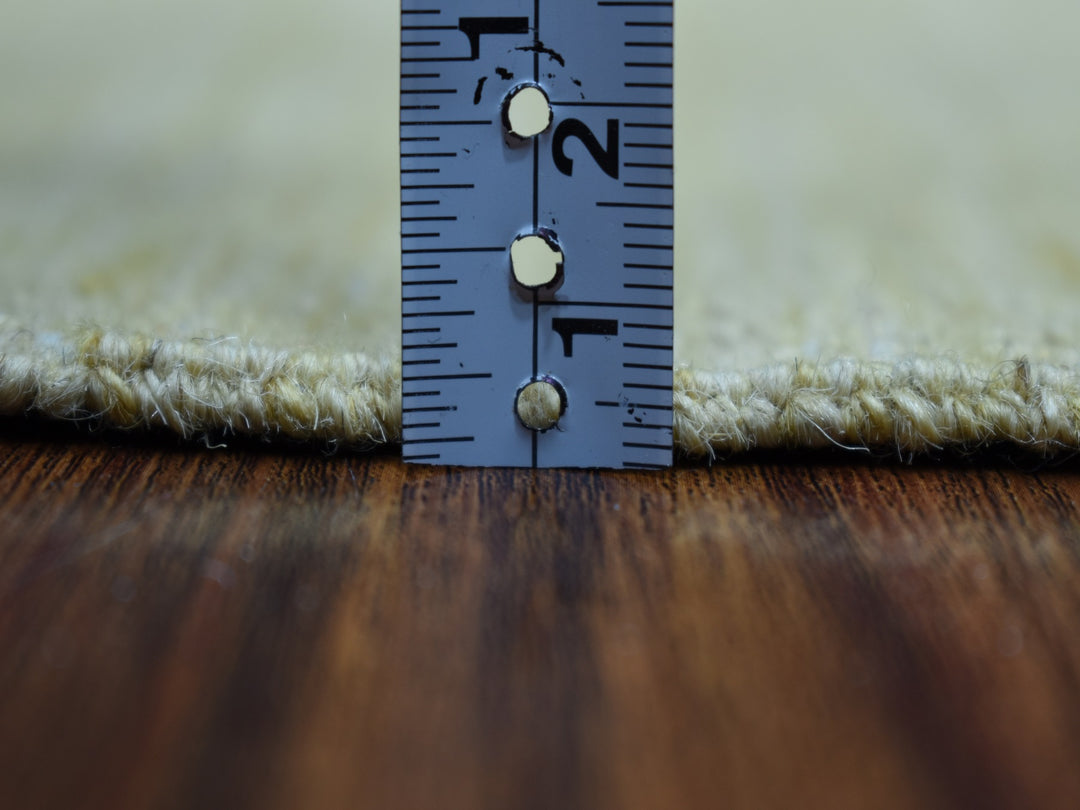 2'6" x 6'3" New Hand Woven Yellow Wool Runner Oriental Rug - MOA10253870